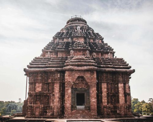 Konark Sun Temple front view with tourists